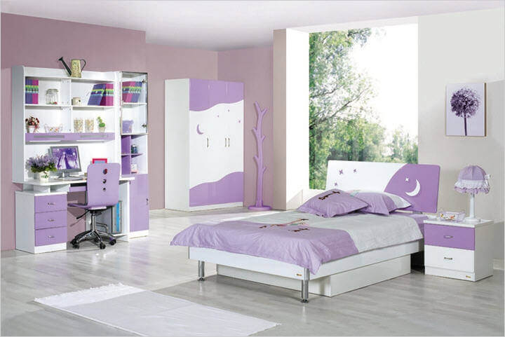 model dormitor violet si alb